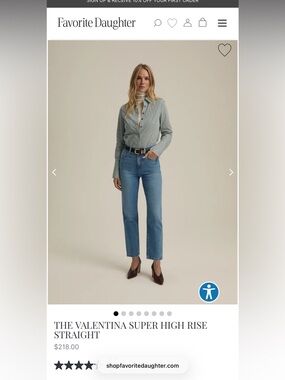 Favorite Daughter Valentina Super High Rise Straight Jeans in Cambridge